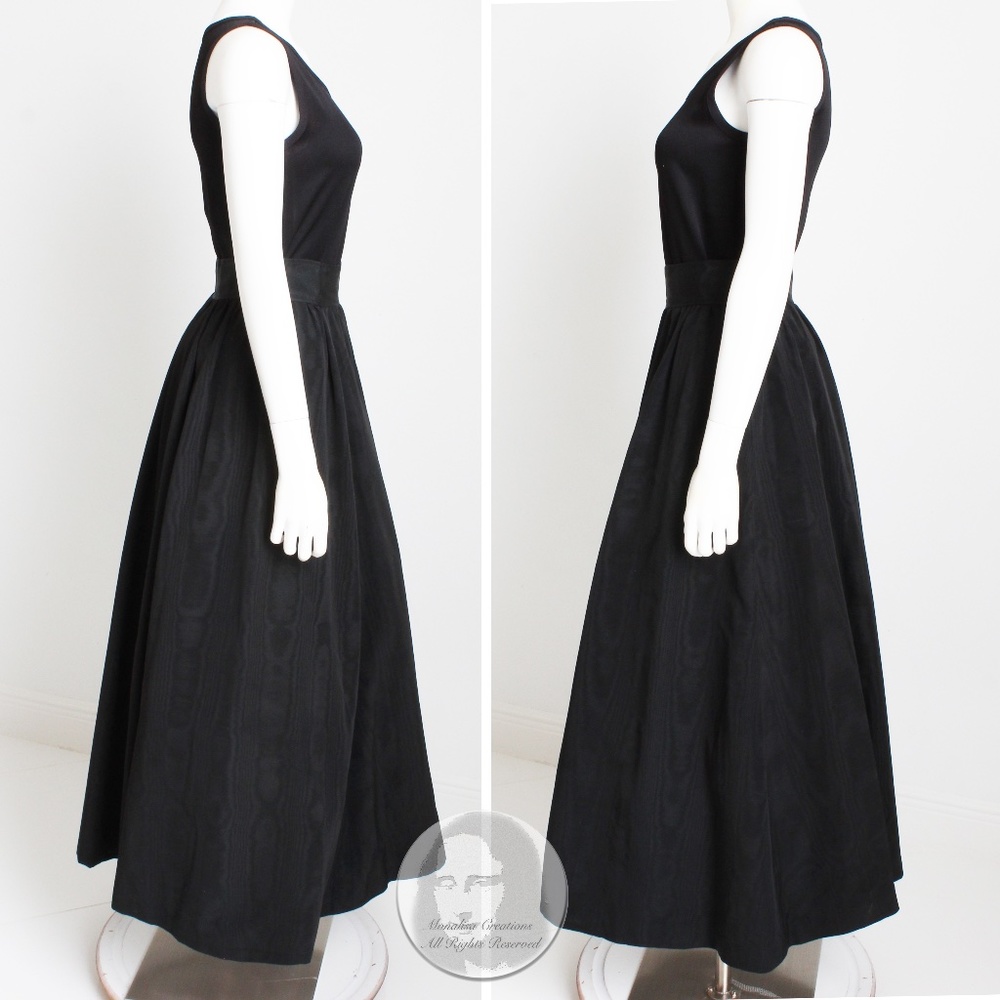 Yves Saint Laurent Skirt Black Moire Maxi Rare Ballet Russes Vintage 70s EU 42 - Picture 9 of 16